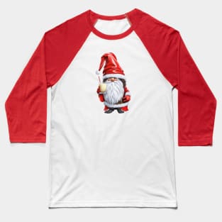 Norwegian Elf Nisse Gnome Gonk Holding A Glass Of Egg Nog Baseball T-Shirt